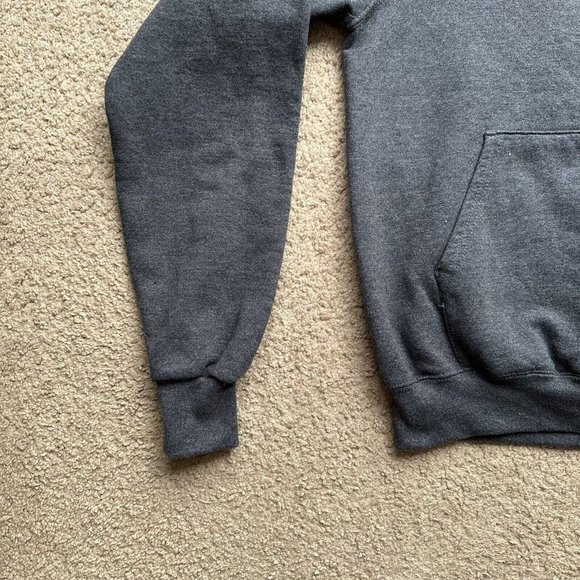 Champion Sweatshirt Mens Small Grey Hoodie Pockets Logo Spellout - Picture 5 of 12